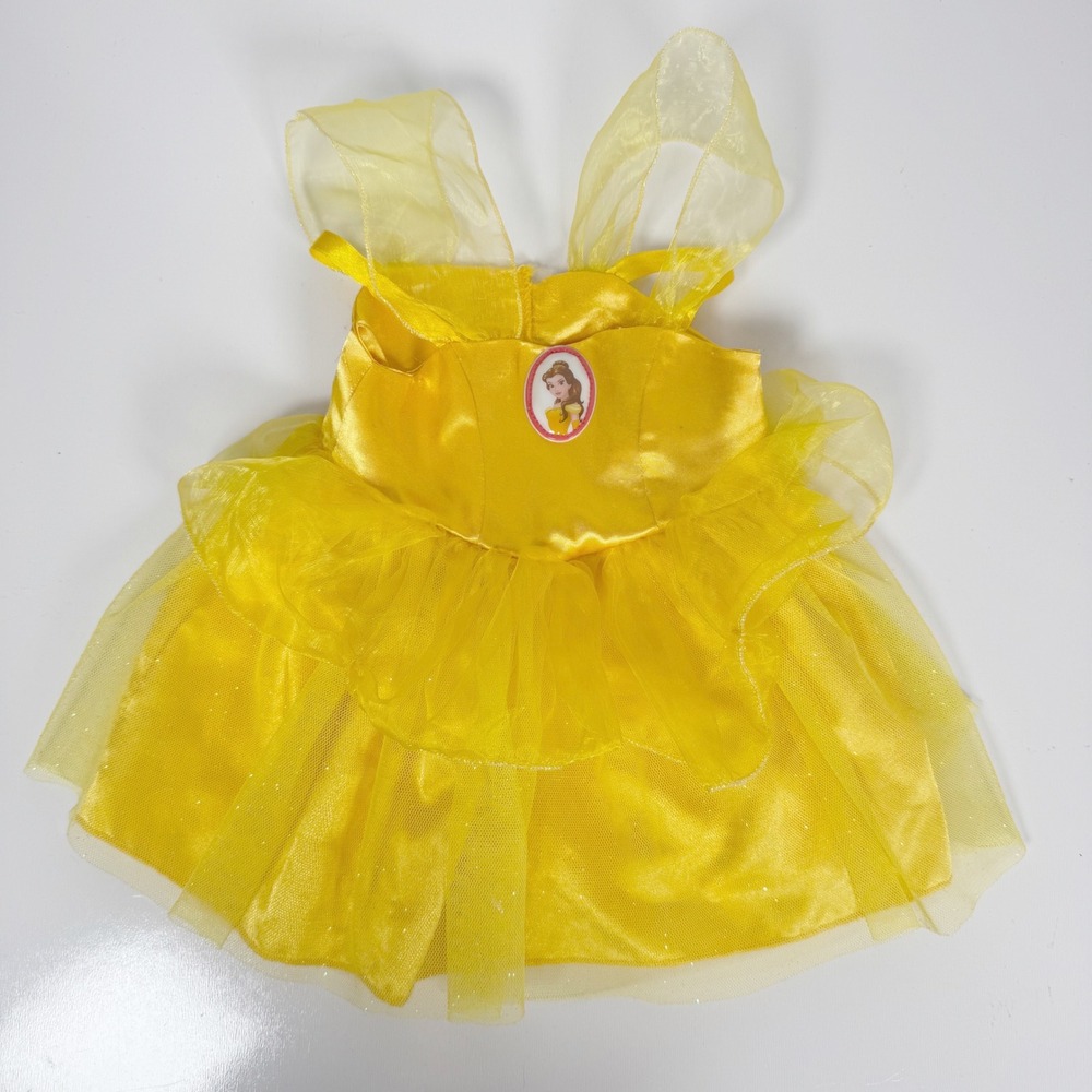 Build A Bear Workshop Clothing BELLE Dress Disney Princess Yellow Sparkle Sequin